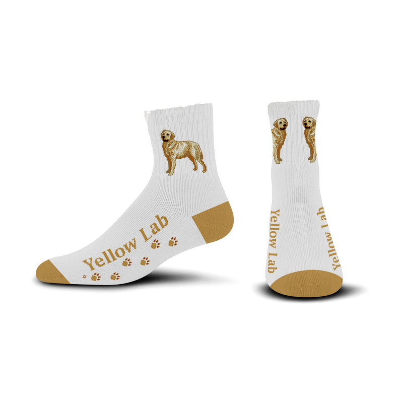 FBF Yellow Lab Anklet begins on a White background. The Heels and Toes are