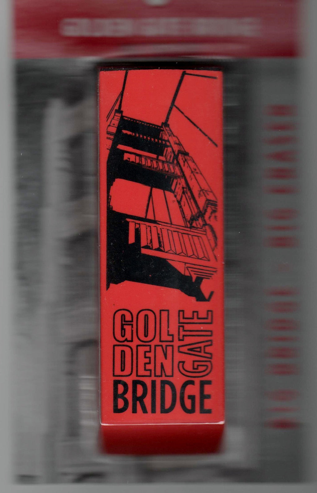 Golden Gate Bridge Eraser with picture of Bridge on International Orange Color