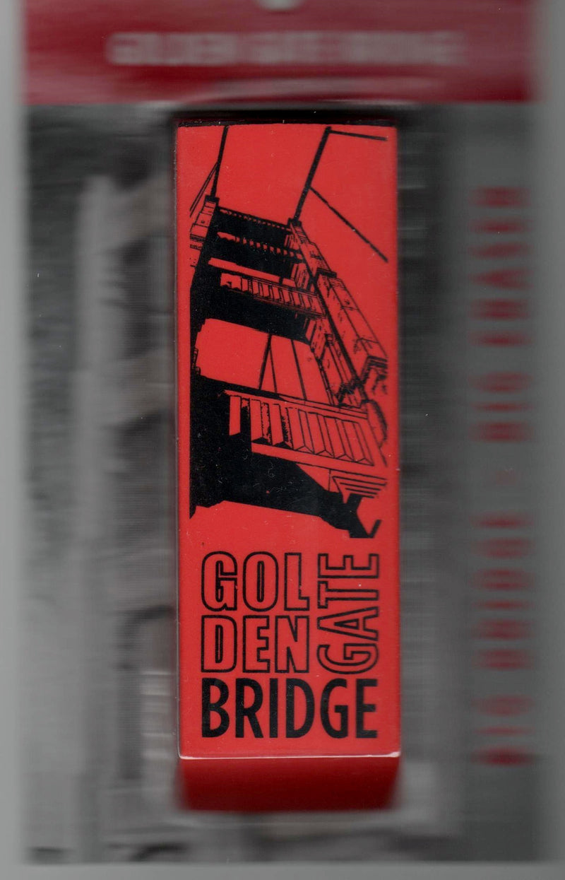 Golden Gate Bridge Eraser with picture of Bridge on International Orange Color
