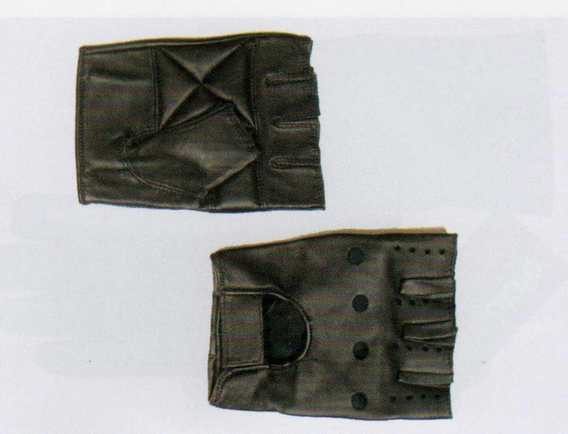 Lauer Mens Cowhide Fingerless Gloves comes in Black