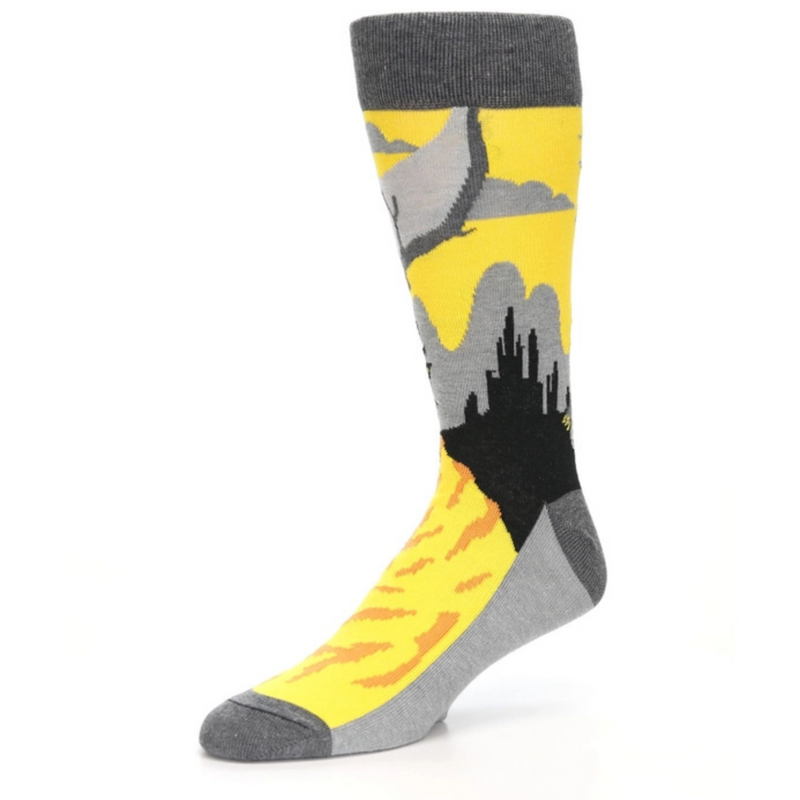 boldSOCKS Grey Orange Dragon Sock L shows the terrain the Dragon lives in. 
