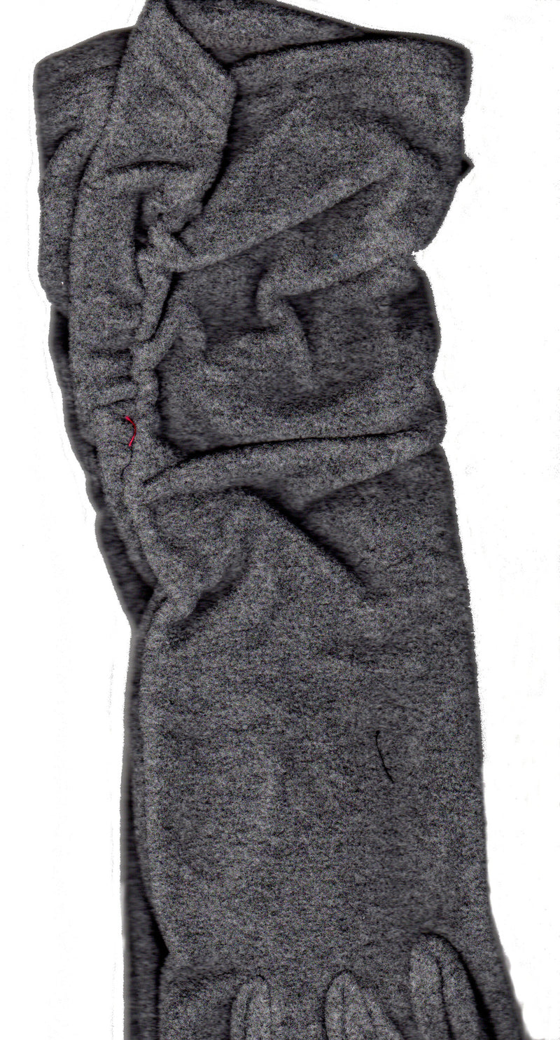 Lauer Stretch Microfleece Ruched Glove 8 Button Length in Heather Grey