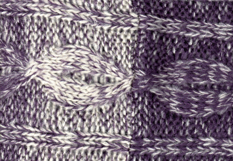 Close up of the Color and Weave in the Lauer Acrylic Fleece Lined Neck Wrap to Hood.  It is very soft and warm and cozy on your neck and head.