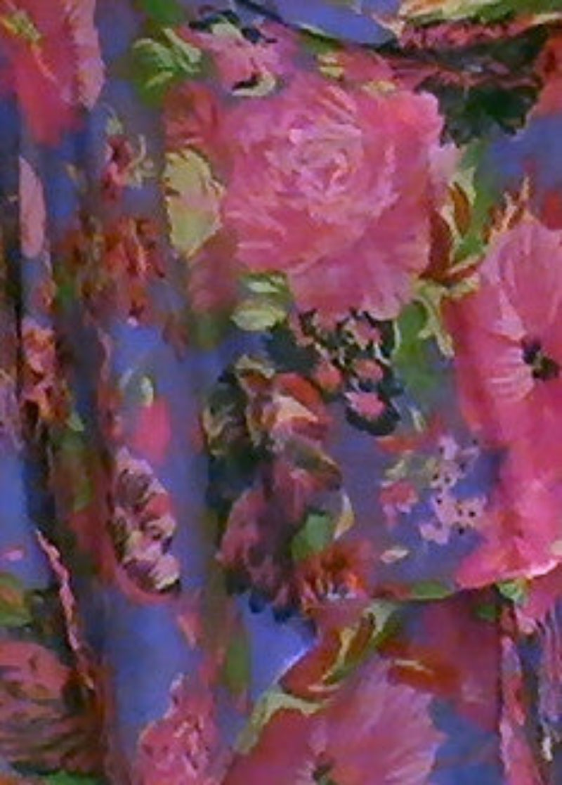 This Purple Big Flower Scarf from Rapti  will go with any of the colors on this scarf as well as Black, White and Grey.